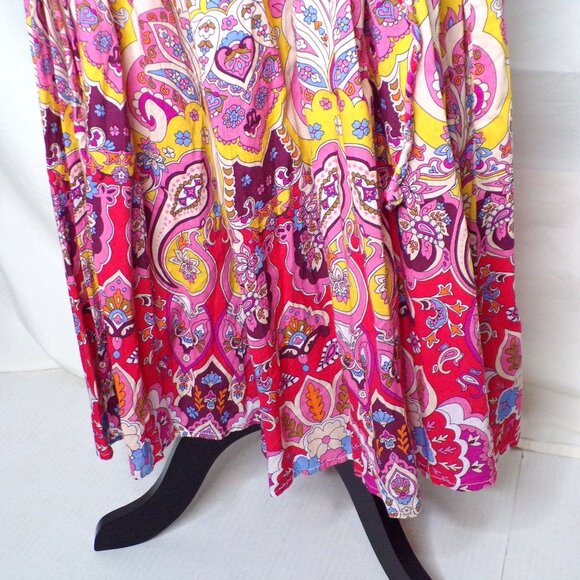 🆕 Mille Marilyn Paisley Halter Neck Full Skirt Midi Dress Cotton Medium - Picture 7 of 13